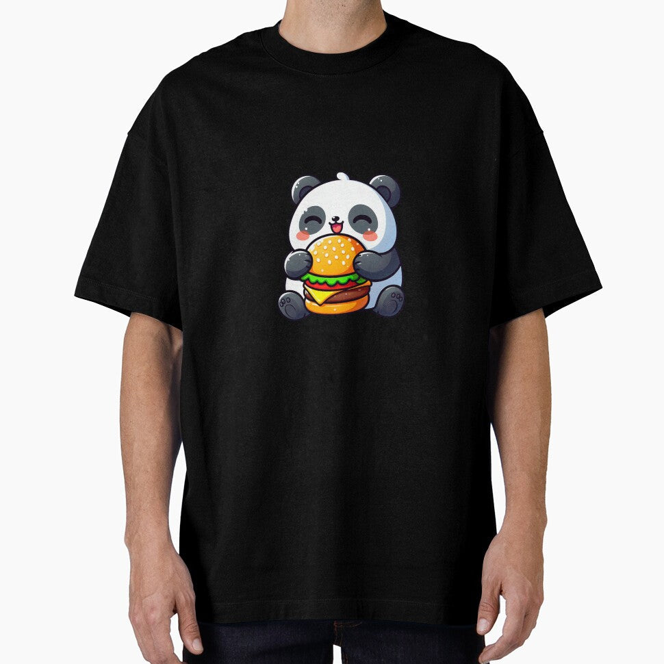 Panda eating Burger by tomamatear Unisex T-shirt, Sweatshirt, Hoodie, Long Sleeve Tee - T-Shirt, Sweatshirt, Hoodie