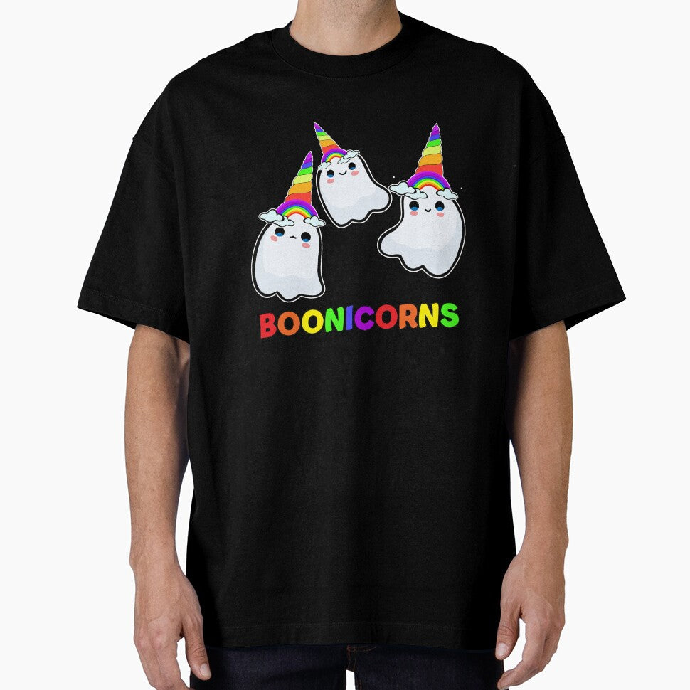 BOONICORNS cute kawaii rainbow unicorn Halloween ghosts trio by Rabbitti Unisex T-shirt, Sweatshirt, Hoodie, Long Sleeve Tee - T-Shirt, Sweatshirt, Hoodie