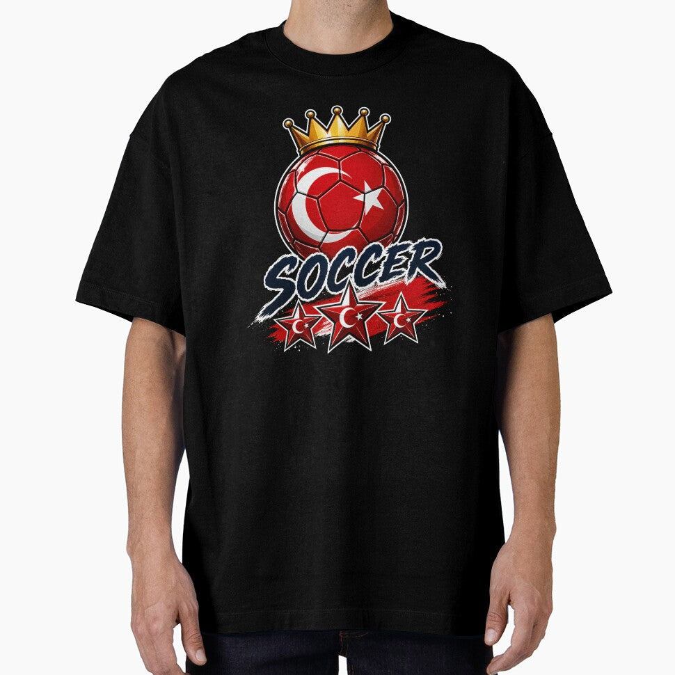 Vintage Turkey flag Crowned Soccer Ball by QuiteOrbit Unisex T-shirt, Sweatshirt, Hoodie, Long Sleeve Tee - T-Shirt, Sweatshirt, Hoodie