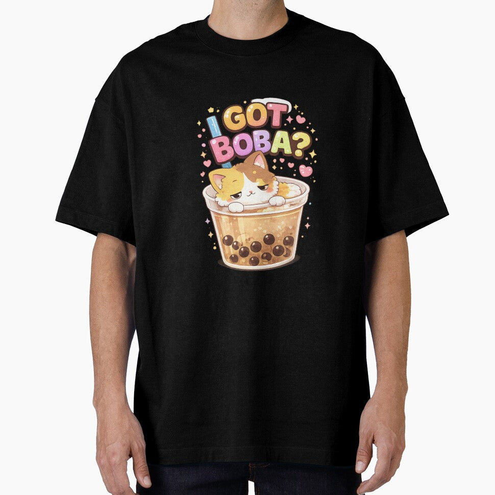 Mochi Cozy Cat  Got Boba by Mochi Studio Unisex T-shirt, Sweatshirt, Hoodie, Long Sleeve Tee - T-Shirt, Sweatshirt, Hoodie