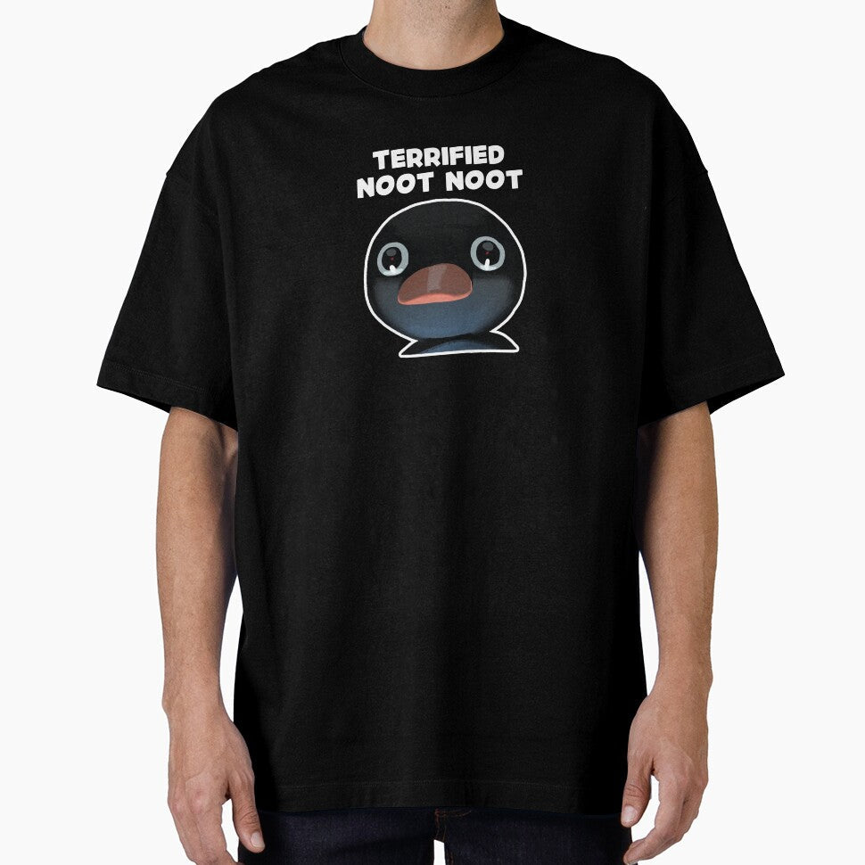 Terrified Noot Noot Pingu Meme (Light Pink BG) by FilipeFerreira Unisex T-shirt, Sweatshirt, Hoodie, Long Sleeve Tee - T-Shirt, Sweatshirt, Hoodie
