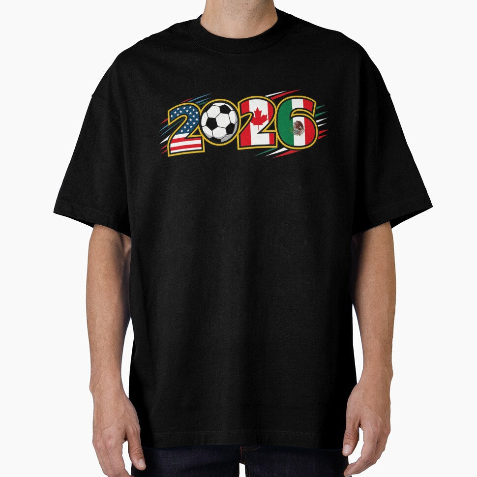 Football World Championship 2026 USA Canada Mexico by Thread&Fable Unisex T-shirt, Sweatshirt, Hoodie, Long Sleeve Tee - T-Shirt, Sweatshirt, Hoodie
