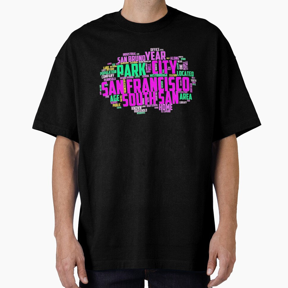 San Francisco pink fluorescent text by Astralia Unisex T-shirt, Sweatshirt, Hoodie, Long Sleeve Tee - T-Shirt, Sweatshirt, Hoodie