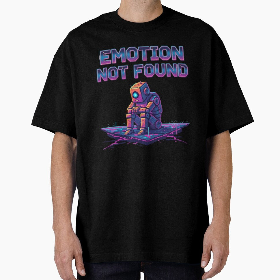 Emotion Not Found Sad Robot Retro Pixel Vaporwave by ChaosNest Unisex T-shirt, Sweatshirt, Hoodie, Long Sleeve Tee - T-Shirt, Sweatshirt, Hoodie