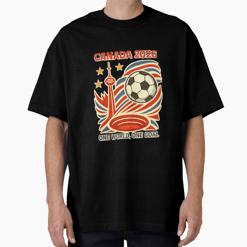Canada 2026  One World One Goal by farzan-design Unisex T-shirt, Sweatshirt, Hoodie, Long Sleeve Tee - T-Shirt, Sweatshirt, Hoodie
