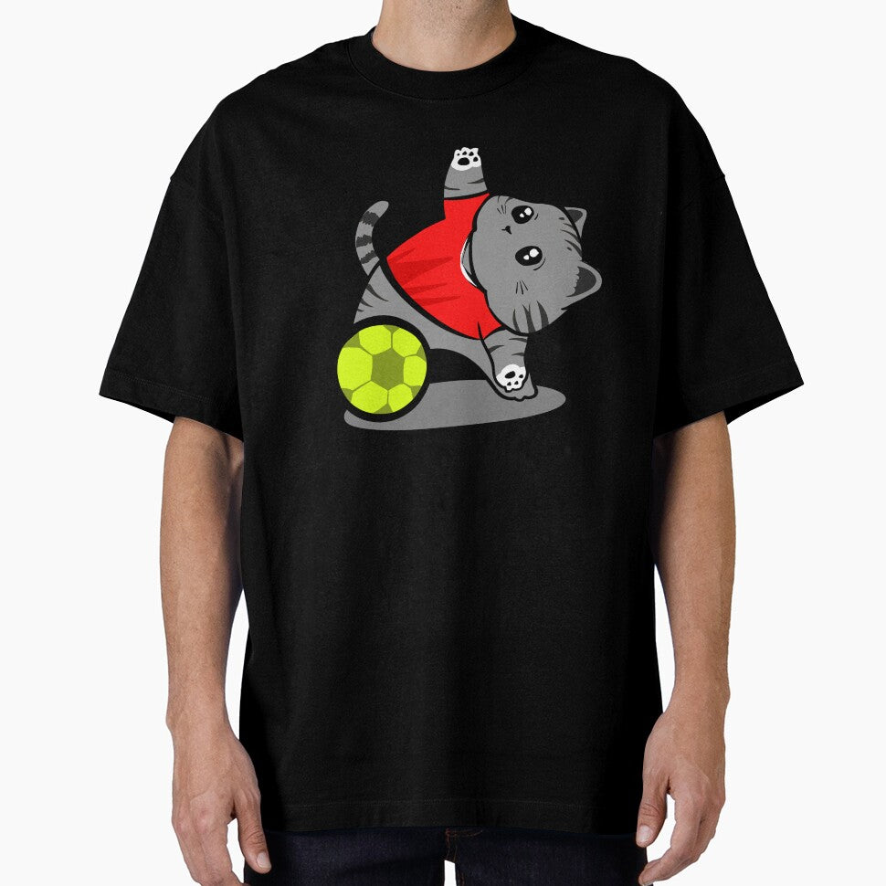 World Cup Cat Soccer  grey Kitten Illustration with Canada football costume by arivirus Unisex T-shirt, Sweatshirt, Hoodie, Long Sleeve Tee - T-Shirt, Sweatshirt, Hoodie
