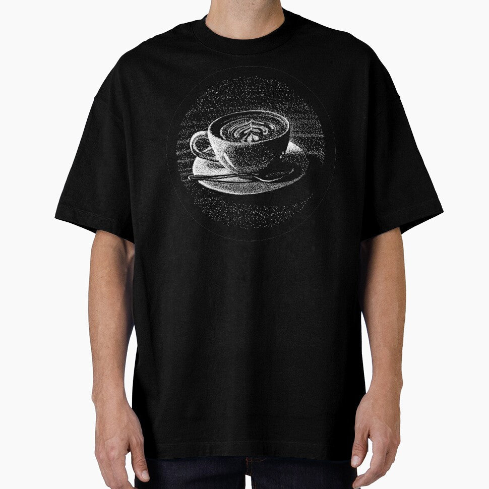 Stippling Latte Illustration by HalpinDesign Unisex T-shirt, Sweatshirt, Hoodie, Long Sleeve Tee - T-Shirt, Sweatshirt, Hoodie
