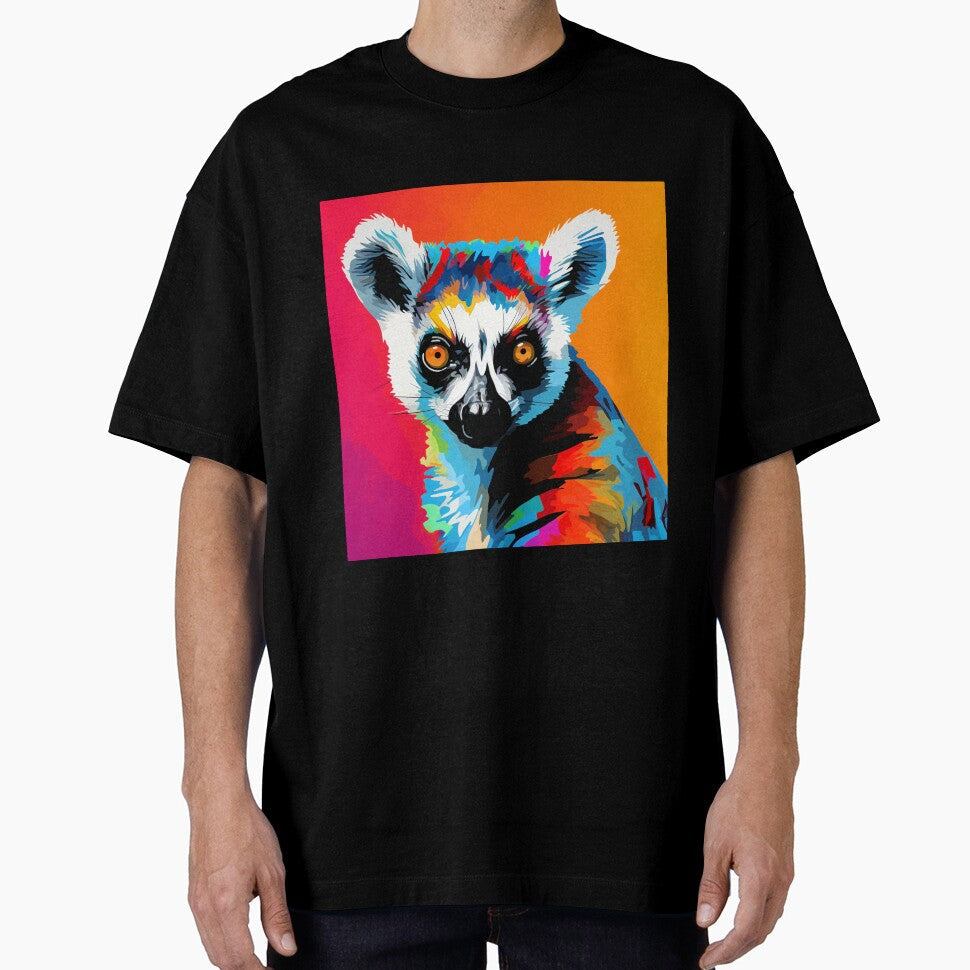 Lemur Pop Art 1 by AstroRisq Unisex T-shirt, Sweatshirt, Hoodie, Long Sleeve Tee - T-Shirt, Sweatshirt, Hoodie