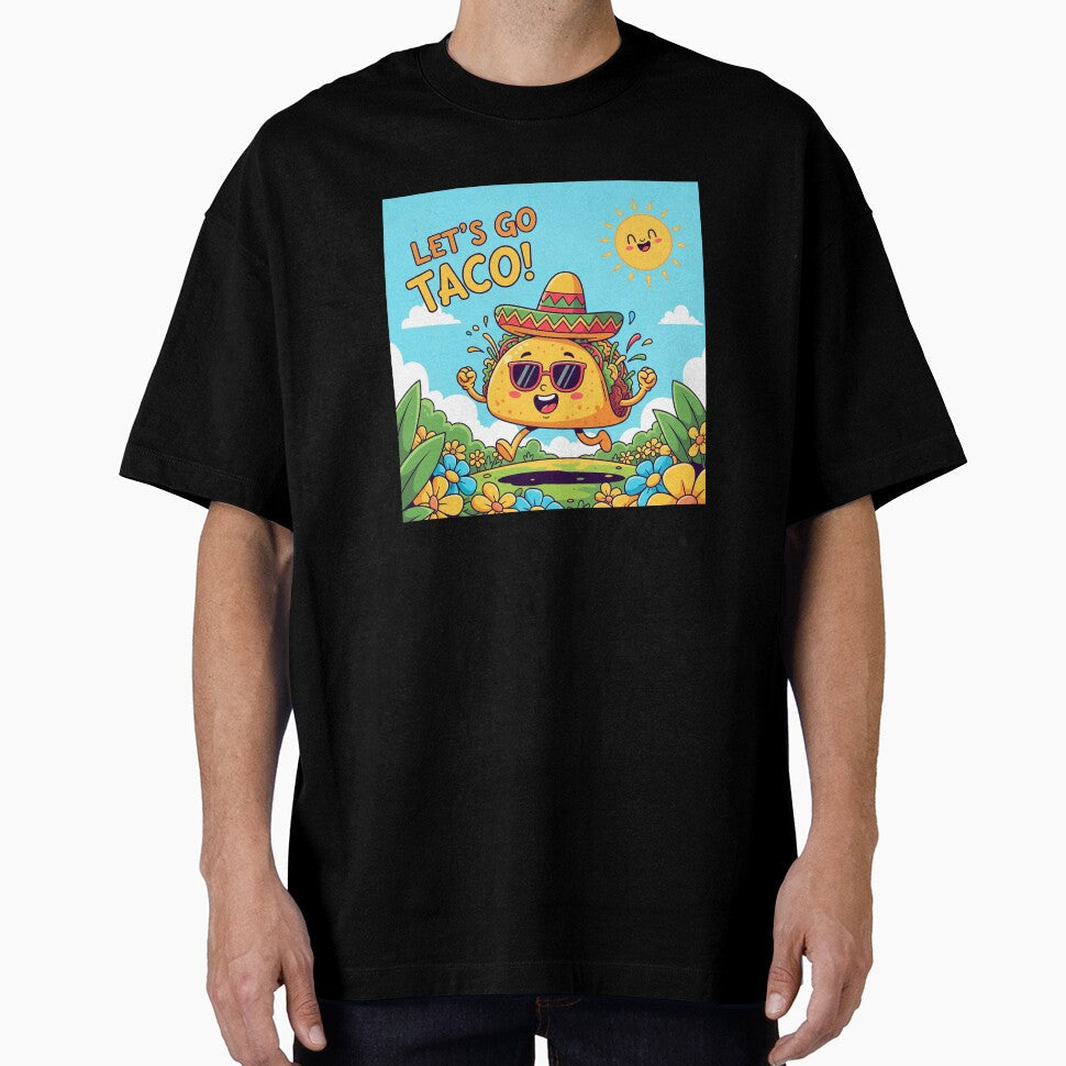 Lets Go Taco  Kawaii Taco Design for Food Lovers by j-2k Unisex T-shirt, Sweatshirt, Hoodie, Long Sleeve Tee - T-Shirt, Sweatshirt, Hoodie
