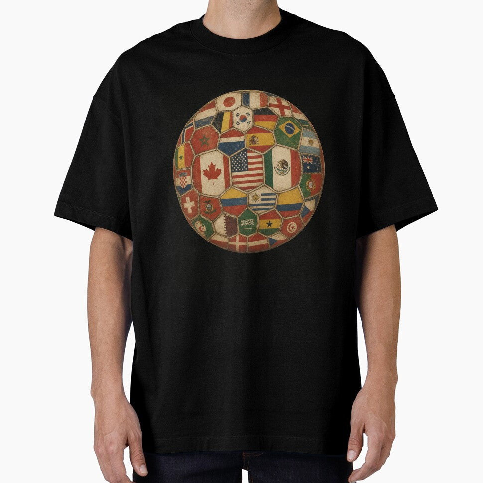 Vintage World Flags Soccer Ball,2026 International Football Graphic Gifts Tee by O'brahim Unisex T-shirt, Sweatshirt, Hoodie, Long Sleeve Tee - T-Shirt, Sweatshirt, Hoodie