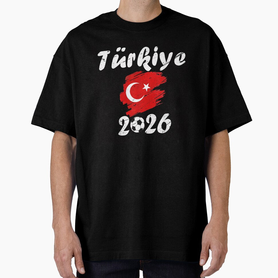 Turkiye 2026 Soccer Football Championship Turkish Flag Distressed Fan Design by LanoraDamie - T-Shirt, Sweatshirt, Hoodie