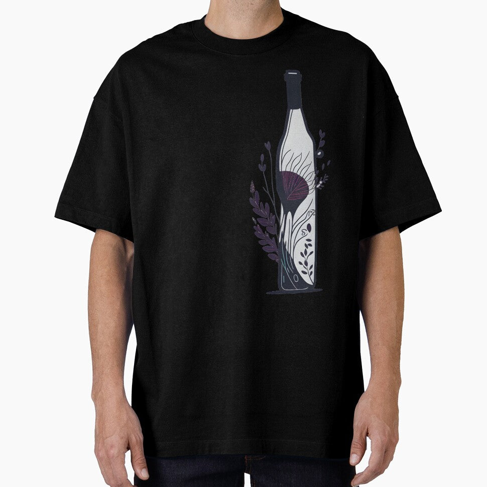 Aesthetic Flower Wine Bottle by Cravio Unisex T-shirt, Sweatshirt, Hoodie, Long Sleeve Tee - T-Shirt, Sweatshirt, Hoodie