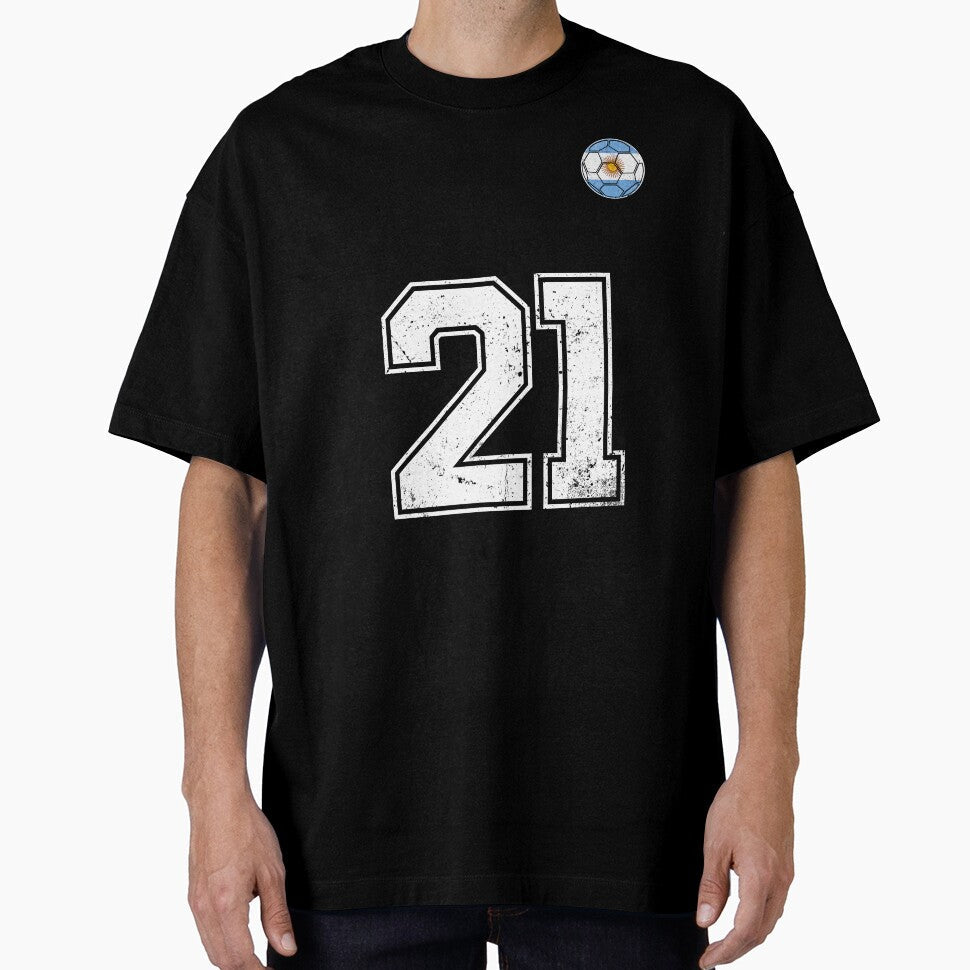 Number 21 Argentina Flag Football Fan by RoyesButler Unisex T-shirt, Sweatshirt, Hoodie, Long Sleeve Tee - T-Shirt, Sweatshirt, Hoodie