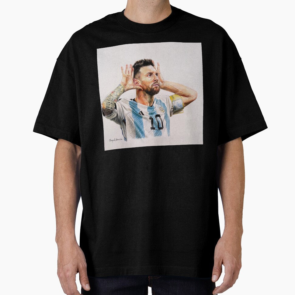 Messi by raquelgarciaart Unisex T-shirt, Sweatshirt, Hoodie, Long Sleeve Tee - T-Shirt, Sweatshirt, Hoodie