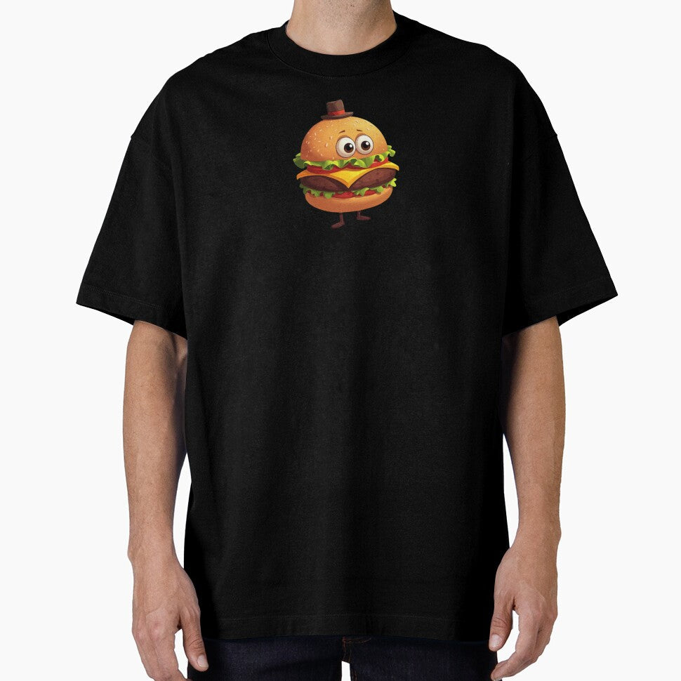 Burger - Funny burger cartoon by Luisshopp Unisex T-shirt, Sweatshirt, Hoodie, Long Sleeve Tee - T-Shirt, Sweatshirt, Hoodie