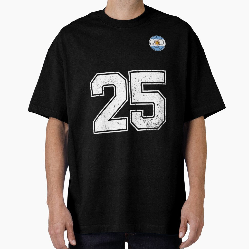 Number 25 Argentina Flag Football Fan by RoyesButler Unisex T-shirt, Sweatshirt, Hoodie, Long Sleeve Tee - T-Shirt, Sweatshirt, Hoodie