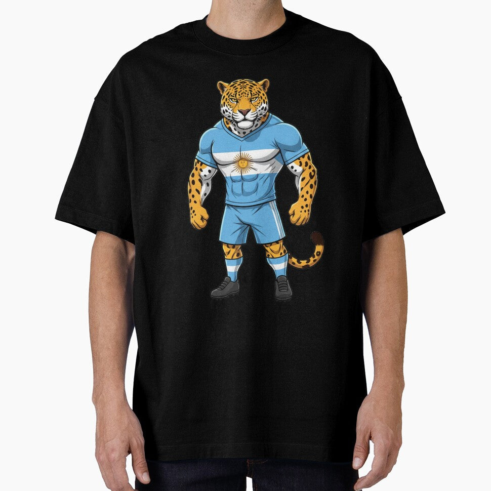 Powerful Argentine Jaguar Football Mascot 2026 by ArtByKatti Unisex T-shirt, Sweatshirt, Hoodie, Long Sleeve Tee - T-Shirt, Sweatshirt, Hoodie