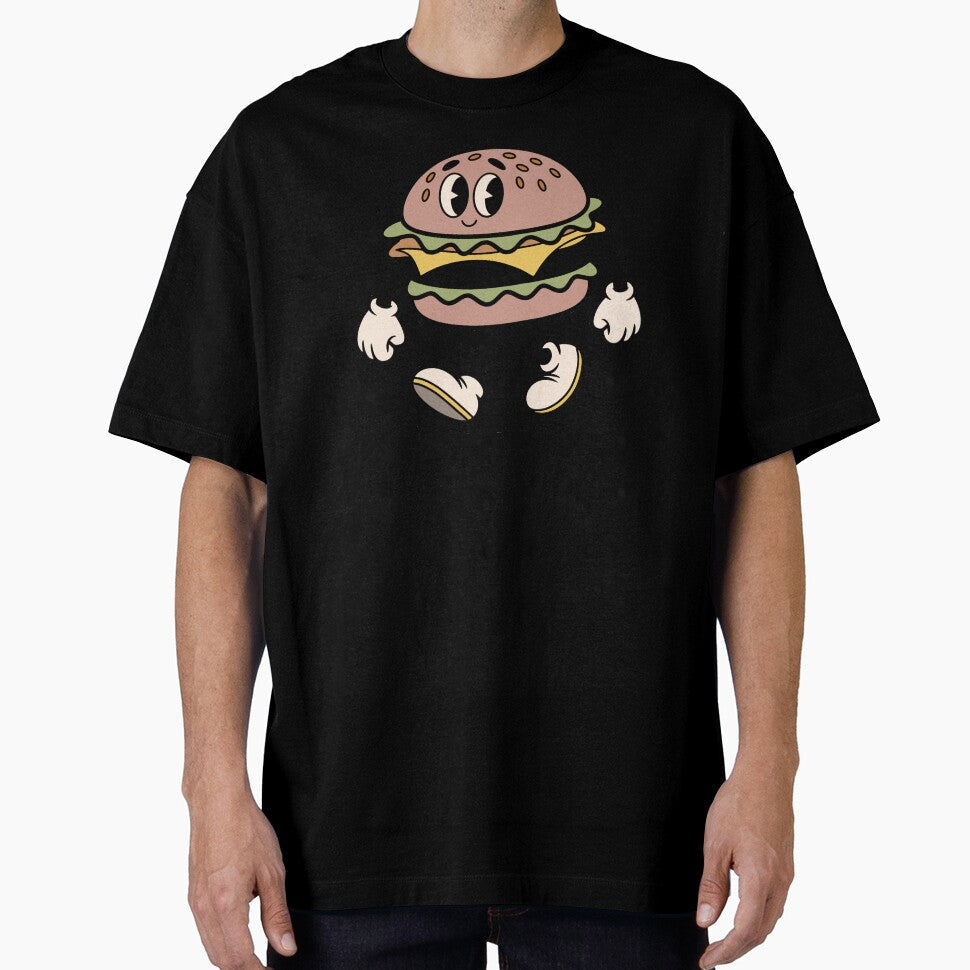 Retro Cartoon Burger by thirdattemptt Unisex T-shirt, Sweatshirt, Hoodie, Long Sleeve Tee - T-Shirt, Sweatshirt, Hoodie