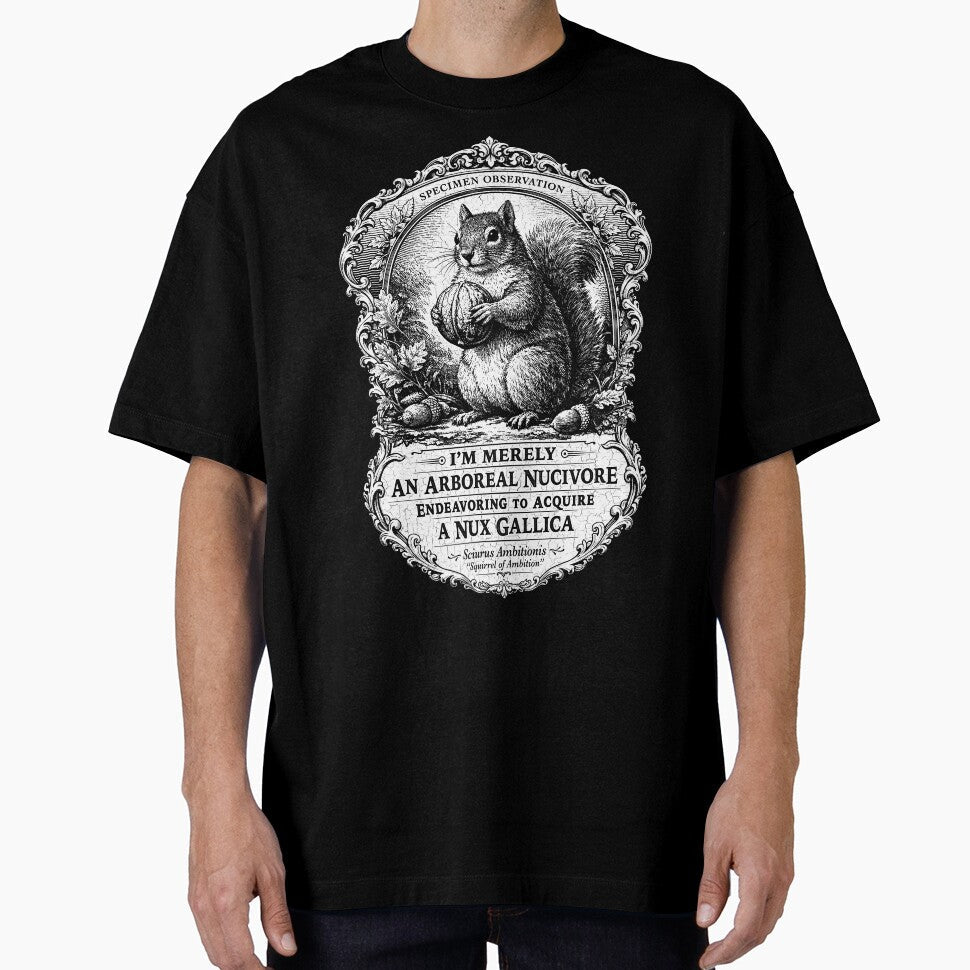 Funny Victorian Squirrel Illustration - White by Grandiloquent Word of the Day Unisex T-shirt, Sweatshirt, Hoodie, Long Sleeve Tee - T-Shirt, Sweatshirt, Hoodie