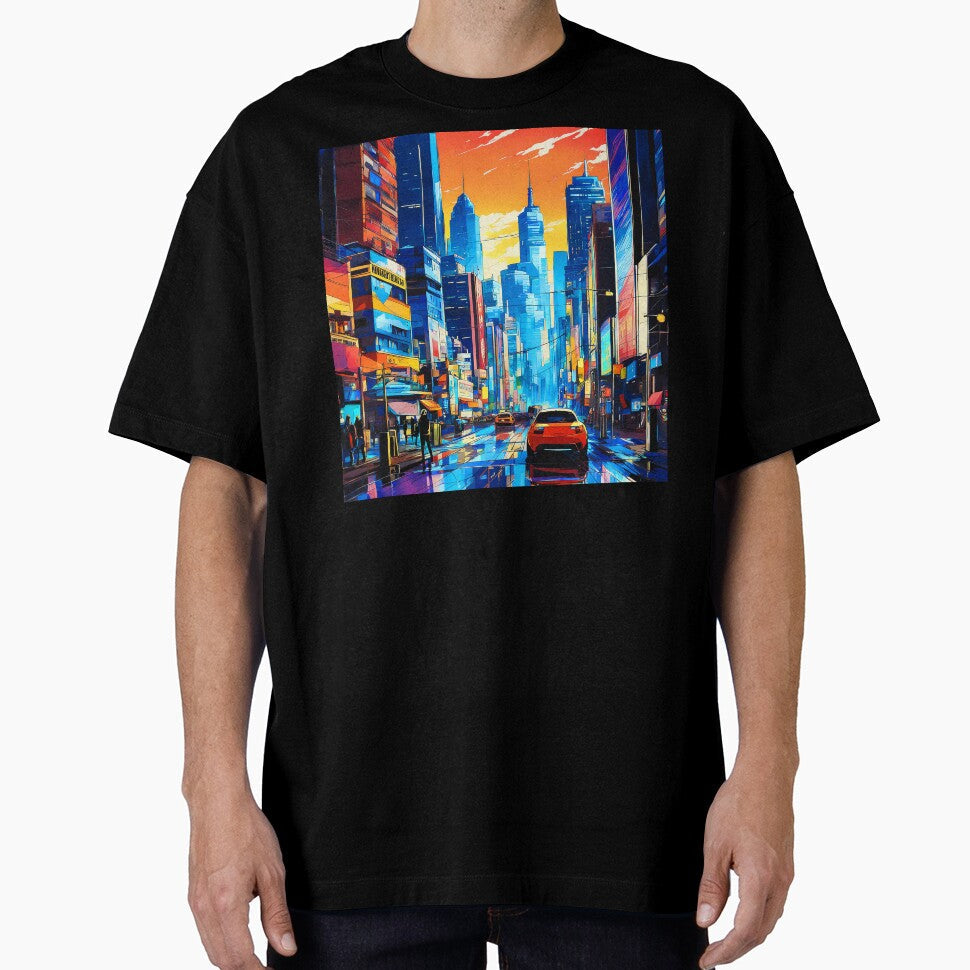 Pop Art Culture Colorful Comic-Style Urban City by DEC02 Unisex T-shirt, Sweatshirt, Hoodie, Long Sleeve Tee - T-Shirt, Sweatshirt, Hoodie