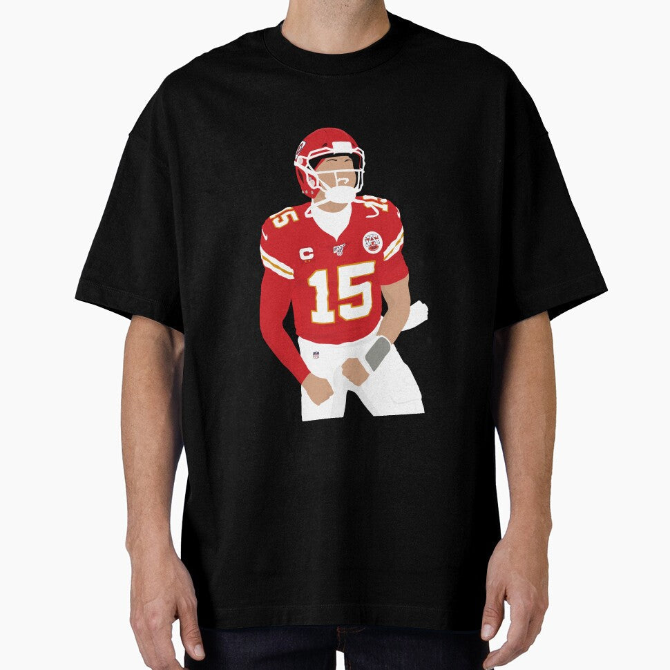 Patrick Mahomes football illustration by ArlemUnivers Unisex T-shirt, Sweatshirt, Hoodie, Long Sleeve Tee - T-Shirt, Sweatshirt, Hoodie