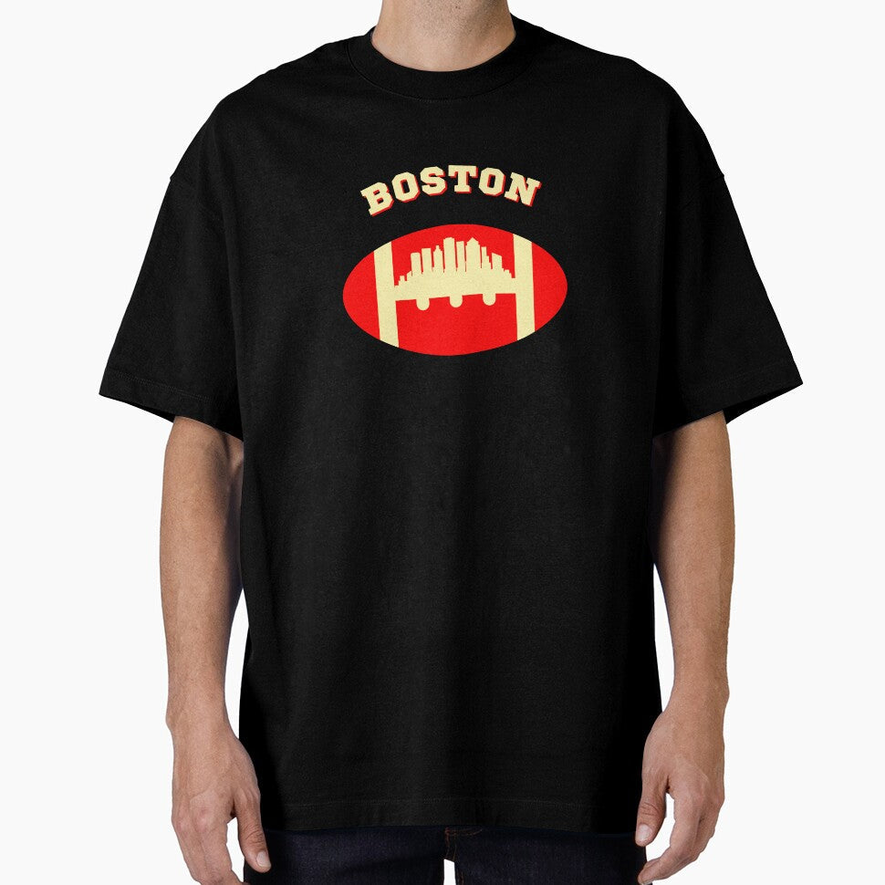 Boston Skyline City Rugby Ball Gameday by GabrieSketcham Unisex T-shirt, Sweatshirt, Hoodie, Long Sleeve Tee - T-Shirt, Sweatshirt, Hoodie