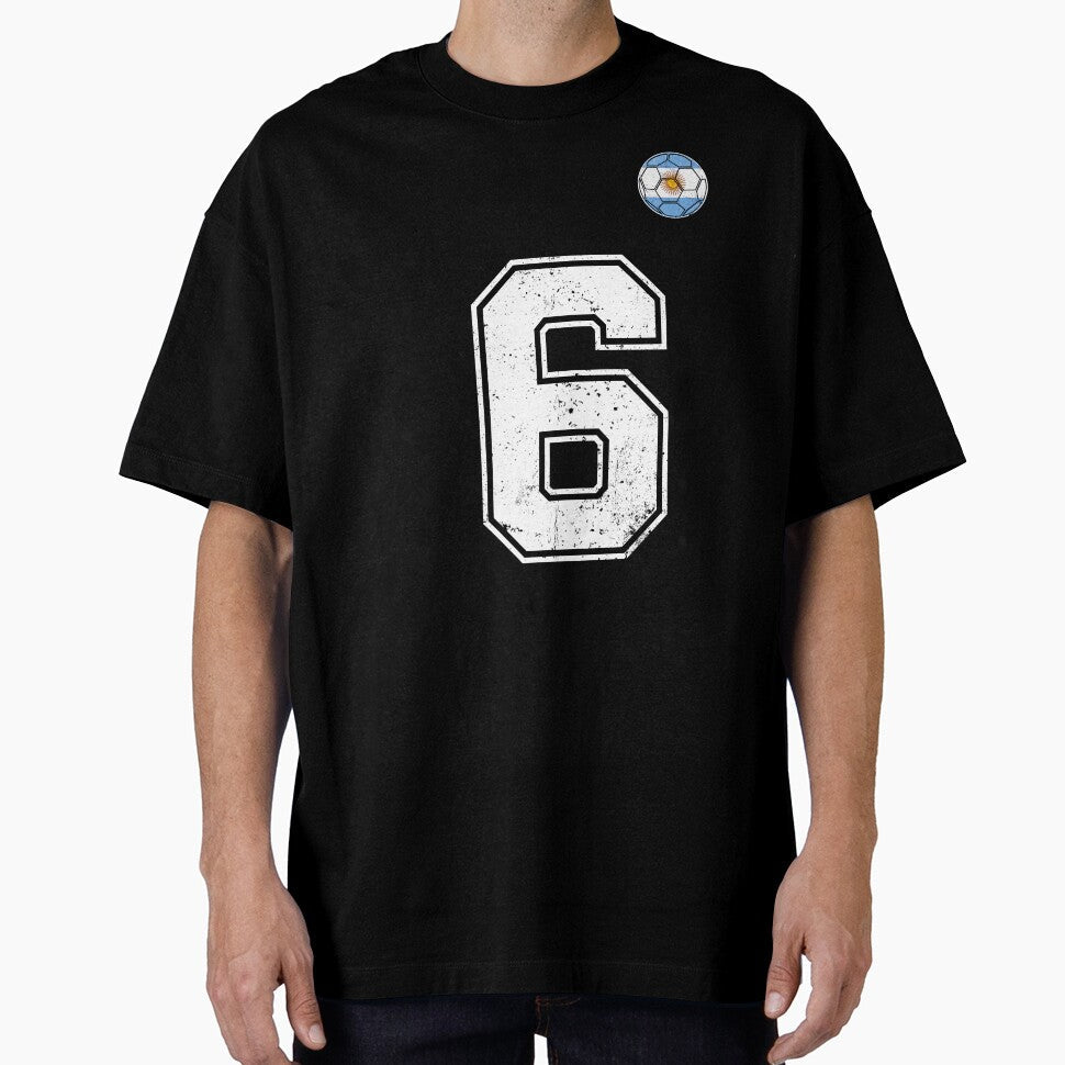 Number 6 Argentina Flag Football Fan by RoyesButler Unisex T-shirt, Sweatshirt, Hoodie, Long Sleeve Tee - T-Shirt, Sweatshirt, Hoodie