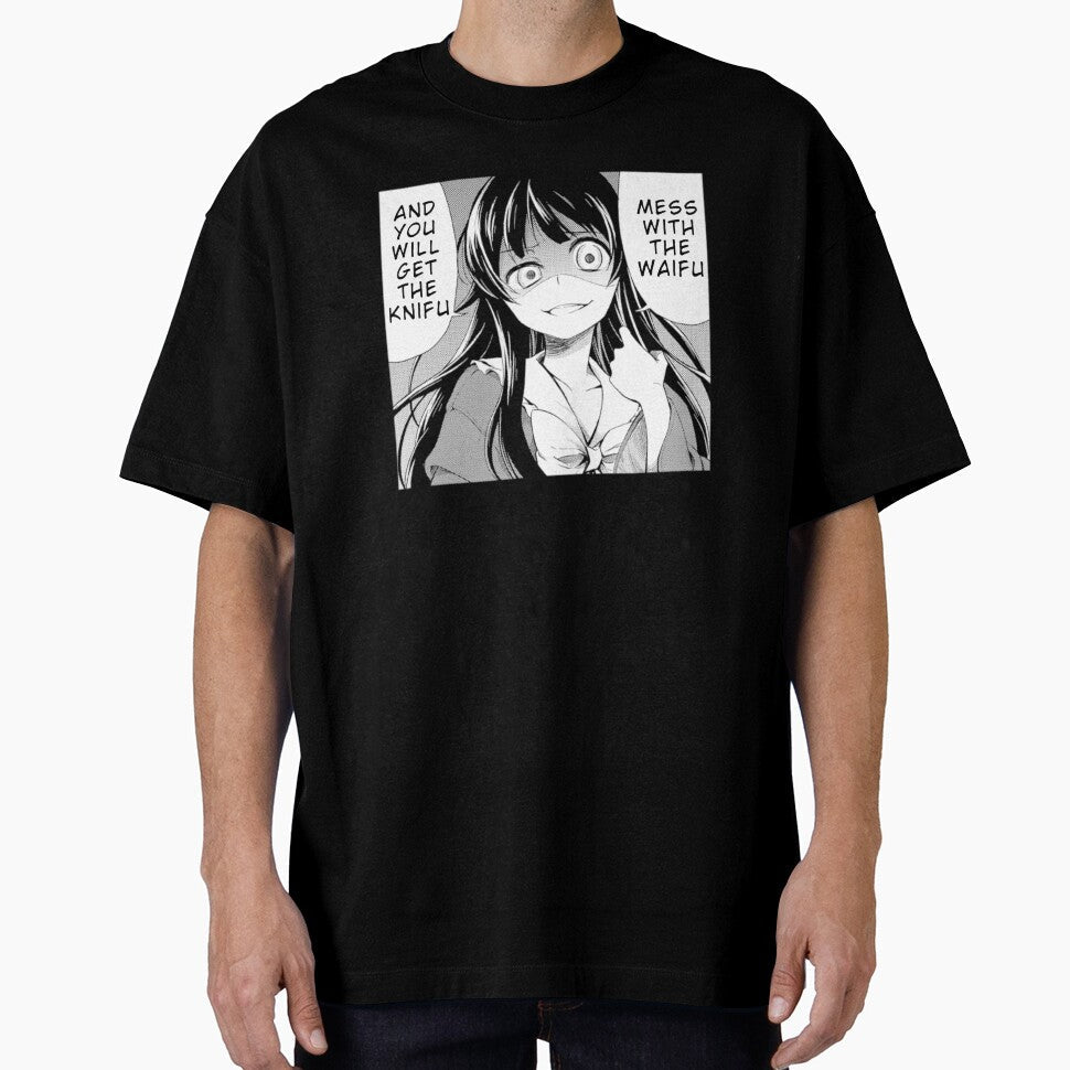 Mess With The Waifu You Will Get The Knifu by therealsadpanda Unisex T-shirt, Sweatshirt, Hoodie, Long Sleeve Tee - T-Shirt, Sweatshirt, Hoodie