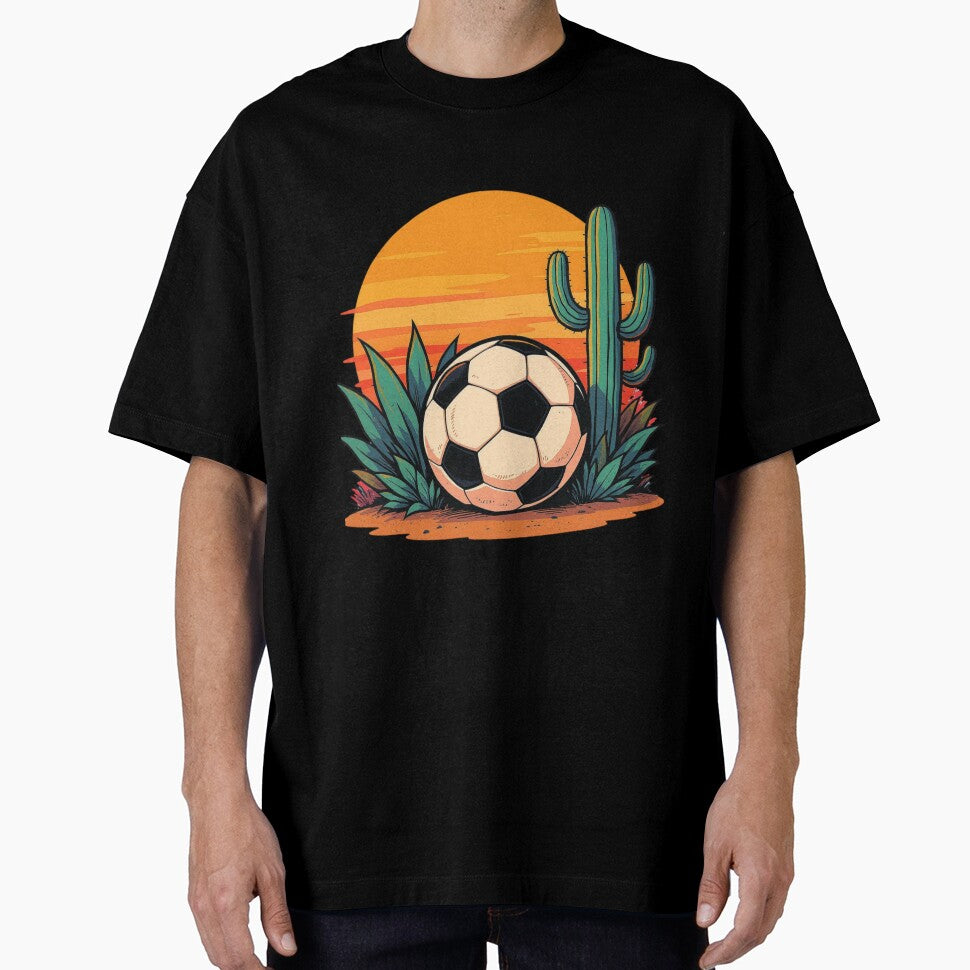 Soccer Ball in Desert - Agave & Cactus  Art by HappySproutArt Unisex T-shirt, Sweatshirt, Hoodie, Long Sleeve Tee - T-Shirt, Sweatshirt, Hoodie