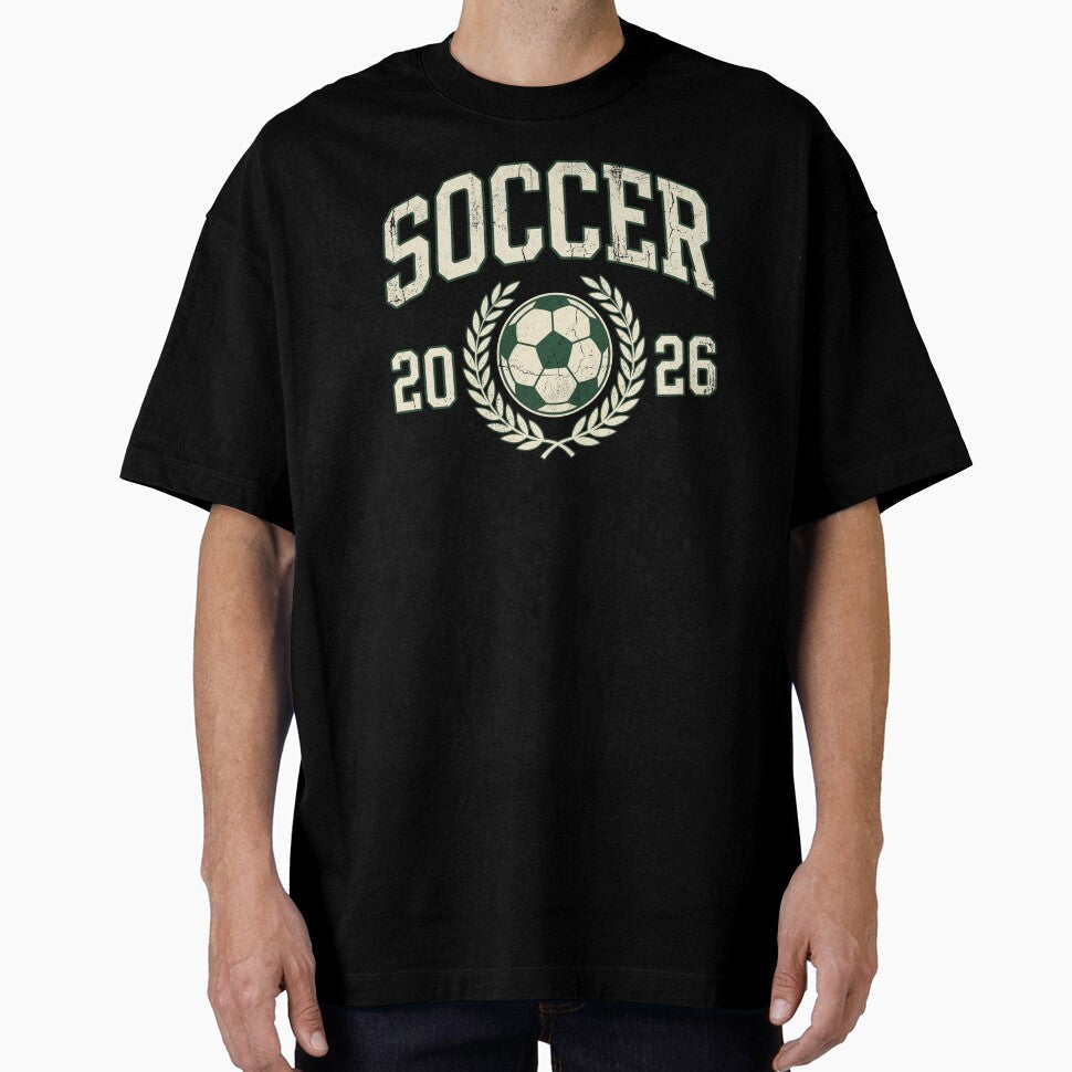 Vintage Soccer 2026 Collegiate Varsity Badge by TeNovaStudio Unisex T-shirt, Sweatshirt, Hoodie, Long Sleeve Tee - T-Shirt, Sweatshirt, Hoodie