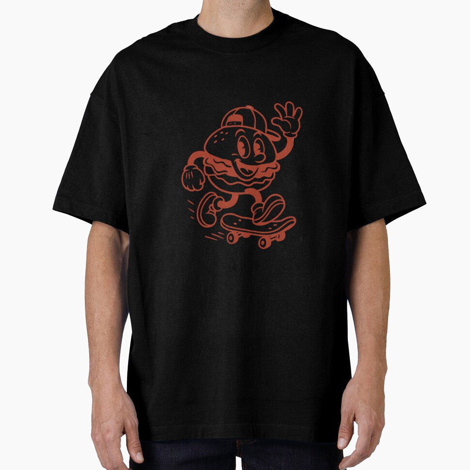 Skater Burger  Classic Red Roller by HoopeStylee Unisex T-shirt, Sweatshirt, Hoodie, Long Sleeve Tee - T-Shirt, Sweatshirt, Hoodie