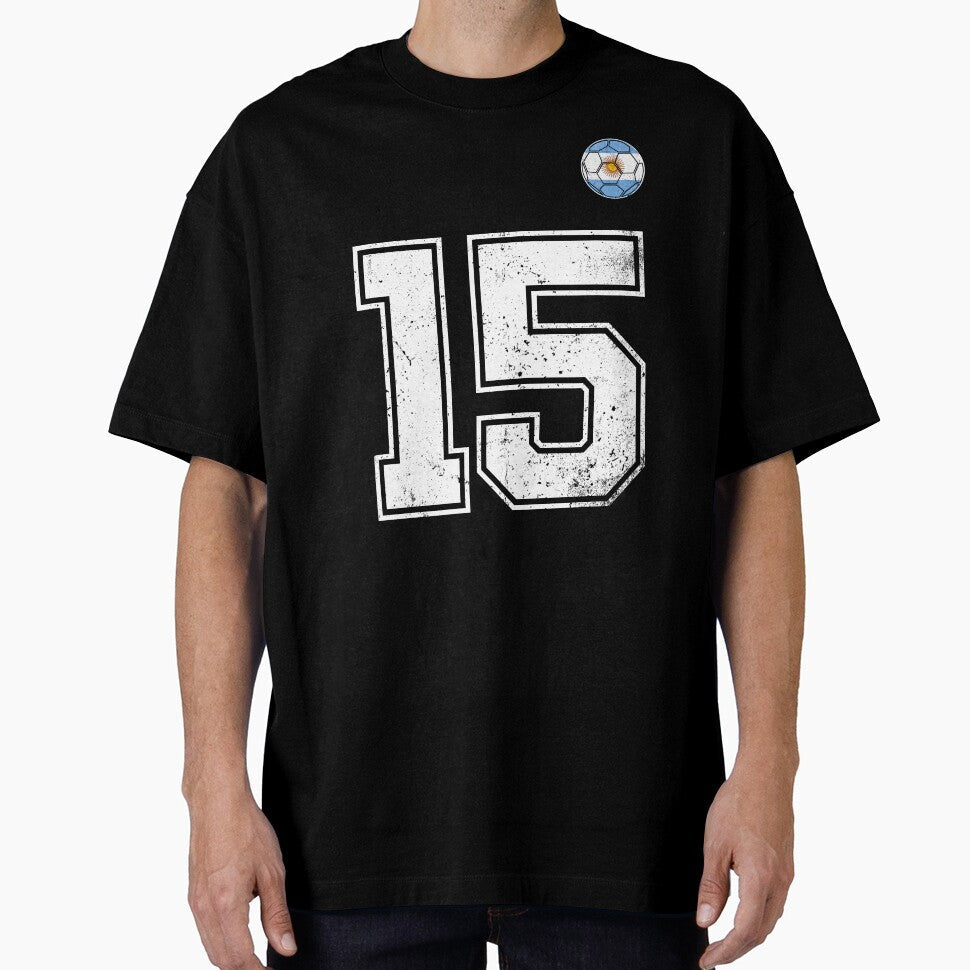 Number 15 Argentina Flag Football Fan by RoyesButler Unisex T-shirt, Sweatshirt, Hoodie, Long Sleeve Tee - T-Shirt, Sweatshirt, Hoodie