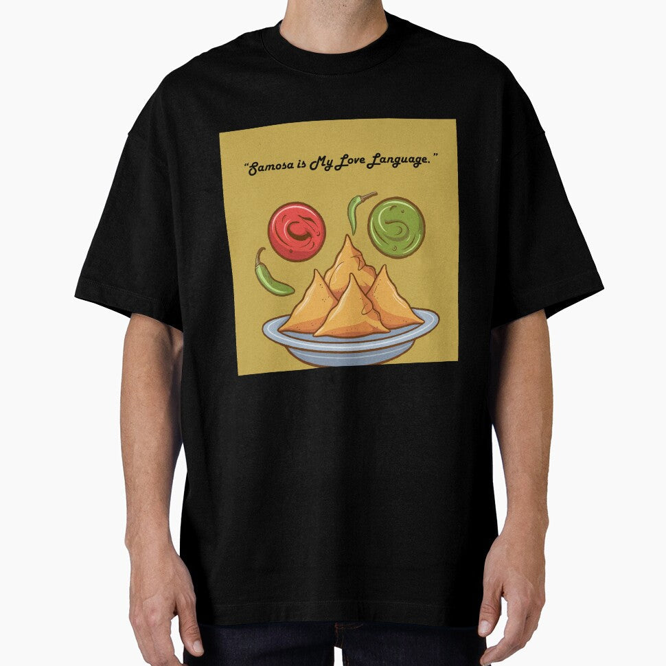 Samosa Is My Love Language  Funny Indian Food Lover Quote Illustration by PRFashions Unisex T-shirt, Sweatshirt, Hoodie, Long Sleeve Tee - T-Shirt, Sweatshirt, Hoodie