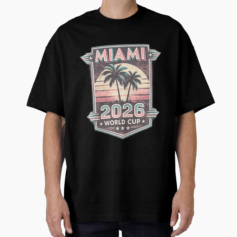 Miami 2026 Retro World Cup Tee by ArthUpscale Unisex T-shirt, Sweatshirt, Hoodie, Long Sleeve Tee - T-Shirt, Sweatshirt, Hoodie