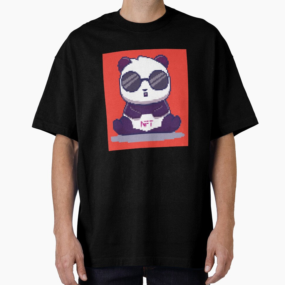 NFT Pixel Panda Art - NFT Crypto art by cruzzcreation Unisex T-shirt, Sweatshirt, Hoodie, Long Sleeve Tee - T-Shirt, Sweatshirt, Hoodie