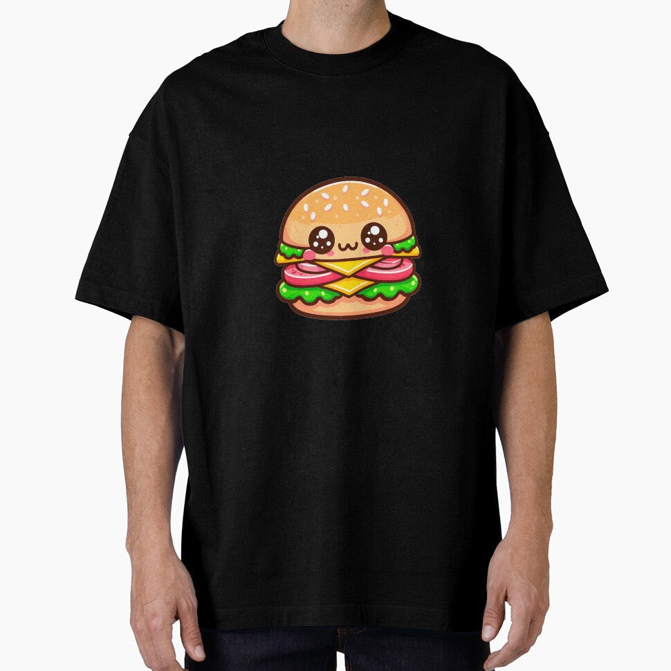 cute kawaii burger by tomamatear Unisex T-shirt, Sweatshirt, Hoodie, Long Sleeve Tee - T-Shirt, Sweatshirt, Hoodie