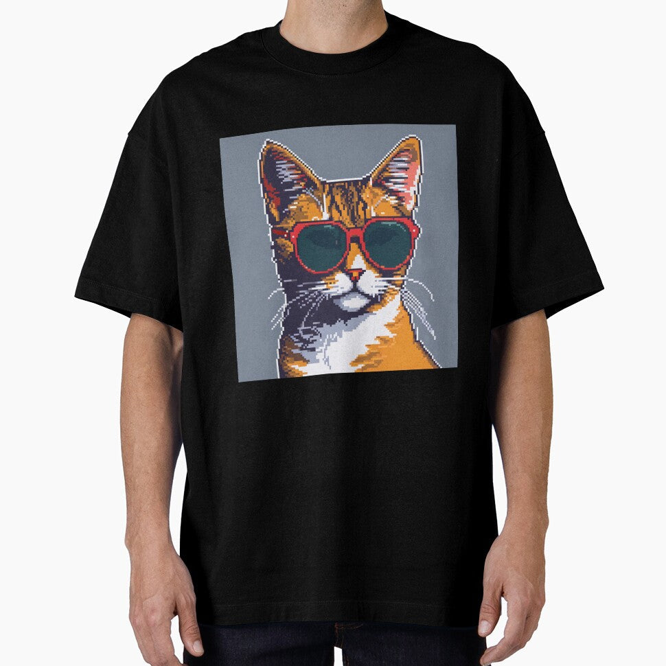 Pixel Cat by Planetporridge Unisex T-shirt, Sweatshirt, Hoodie, Long Sleeve Tee - T-Shirt, Sweatshirt, Hoodie