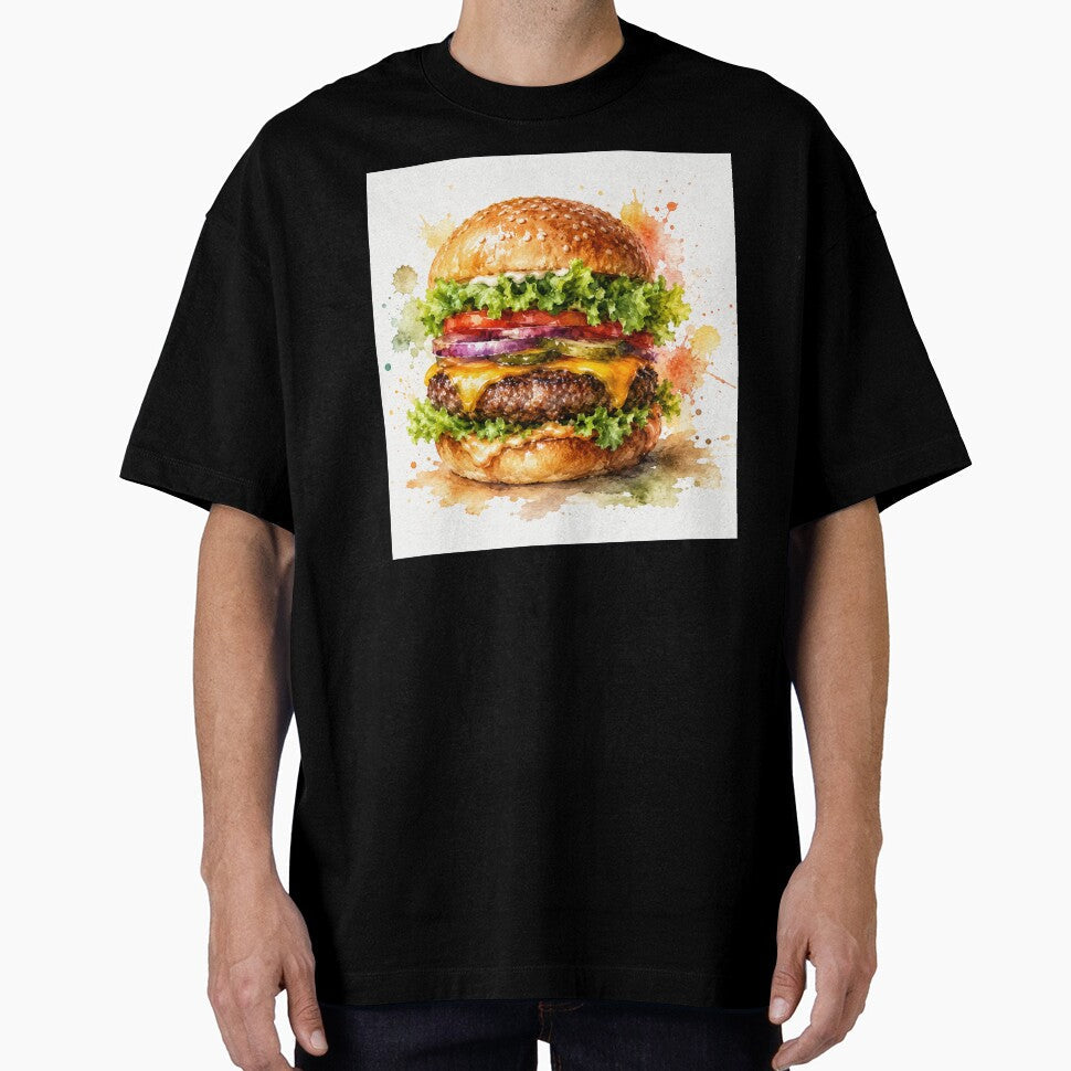 Gourmet Watercolor Burger Art by konkapo00 Unisex T-shirt, Sweatshirt, Hoodie, Long Sleeve Tee - T-Shirt, Sweatshirt, Hoodie