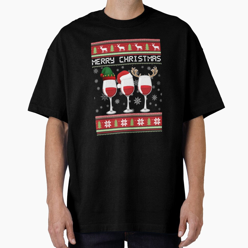 Deer Horn Wine Glass christmas by ClamenTaon Unisex T-shirt, Sweatshirt, Hoodie, Long Sleeve Tee - T-Shirt, Sweatshirt, Hoodie