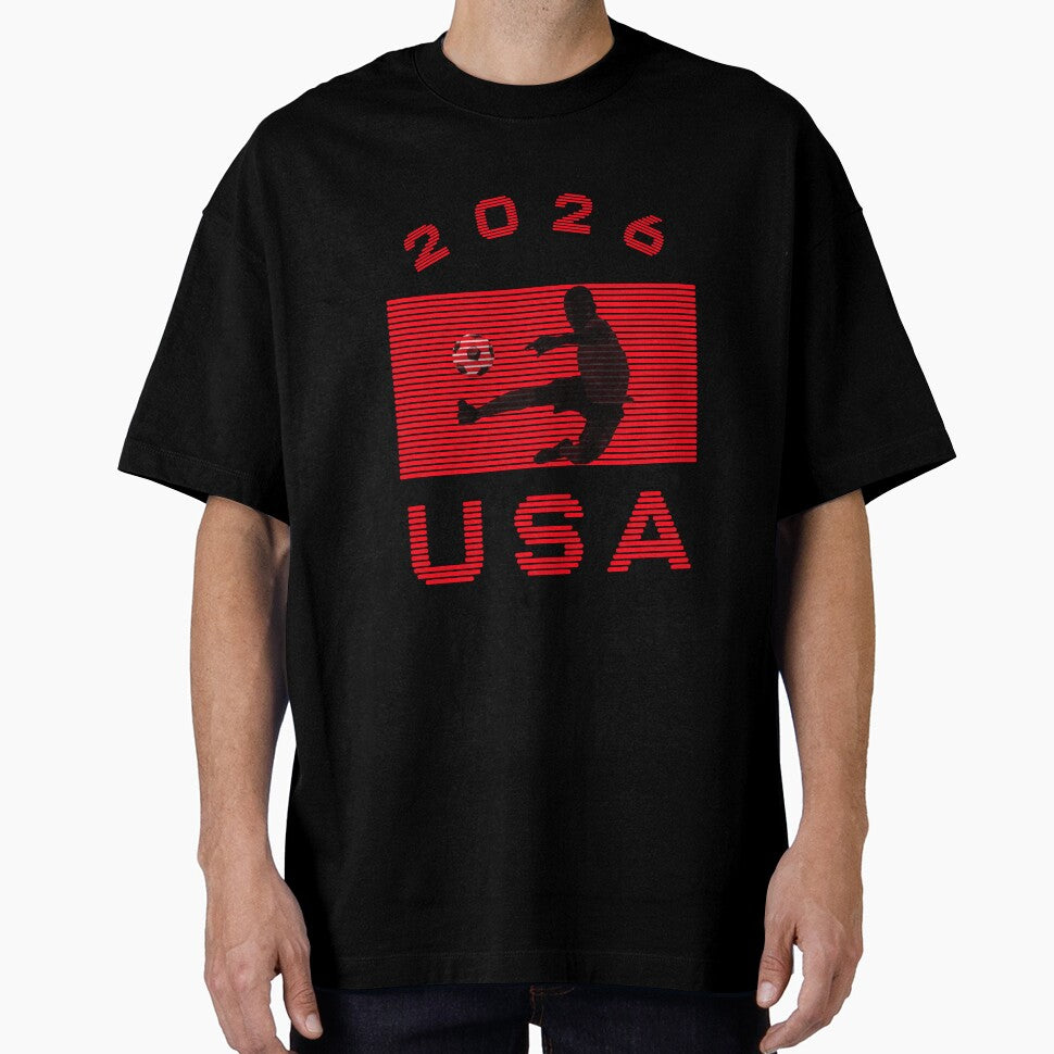 USA Soccer 2026 Player Silhouette Athletic Design by cabana.space Unisex T-shirt, Sweatshirt, Hoodie, Long Sleeve Tee - T-Shirt, Sweatshirt, Hoodie
