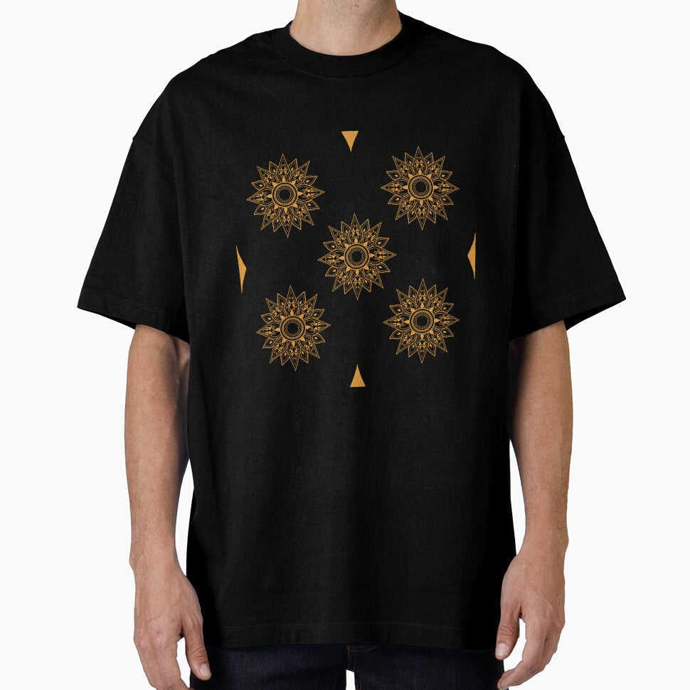 Flower patterns gold on black by Chaoticzarts Unisex T-shirt, Sweatshirt, Hoodie, Long Sleeve Tee - T-Shirt, Sweatshirt, Hoodie