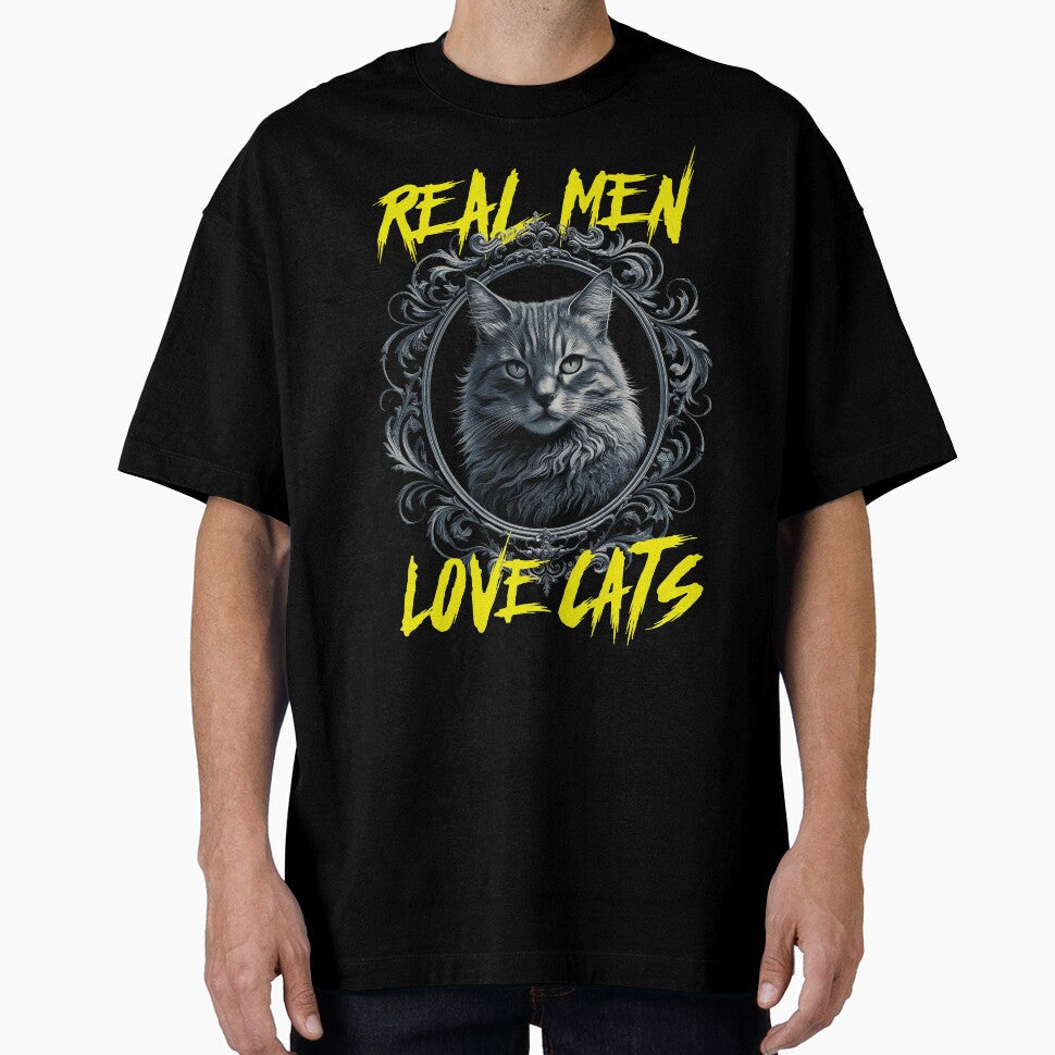 Real Men Love Cats  Cat Art by EdgeDrip Unisex T-shirt, Sweatshirt, Hoodie, Long Sleeve Tee - T-Shirt, Sweatshirt, Hoodie