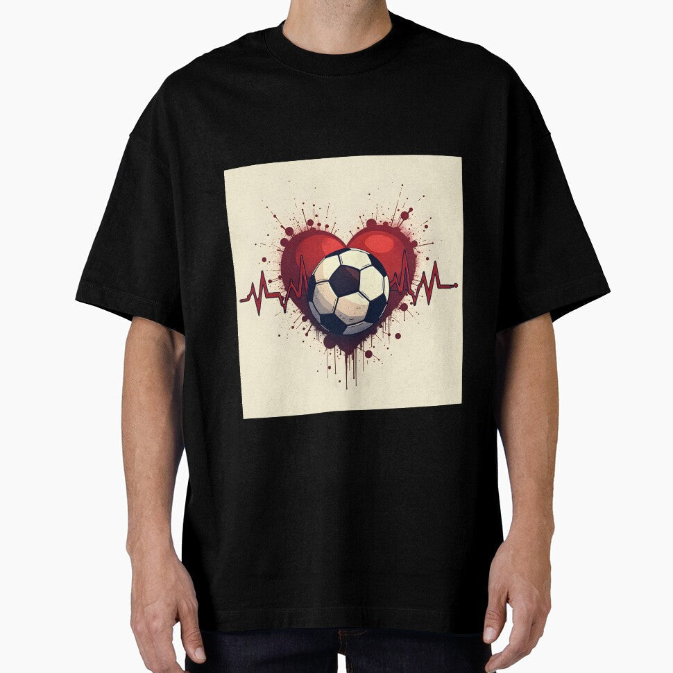 Heartbeat of a Football Fan Soccer Lover T-Shirt Design by MilaPrintify Unisex T-shirt, Sweatshirt, Hoodie, Long Sleeve Tee - T-Shirt, Sweatshirt, Hoodie
