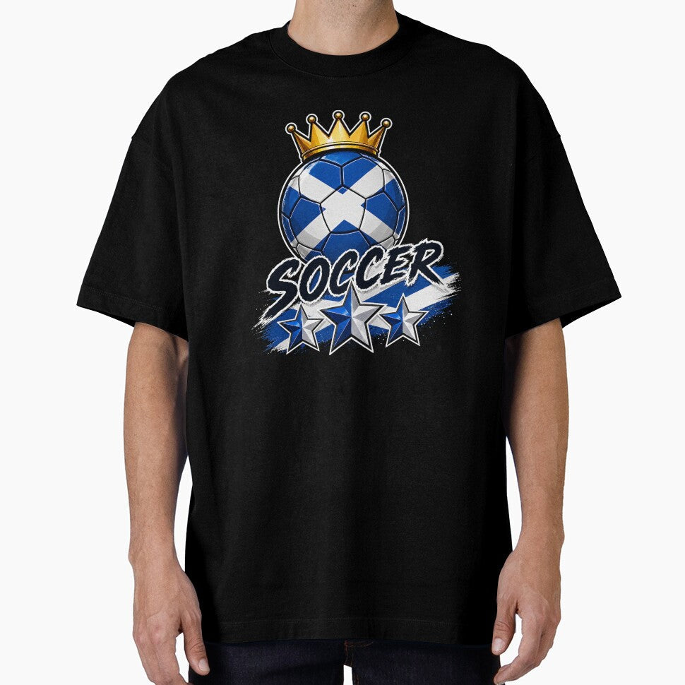 Vintage Scotland flag Crowned Soccer Ball by QuiteOrbit Unisex T-shirt, Sweatshirt, Hoodie, Long Sleeve Tee - T-Shirt, Sweatshirt, Hoodie