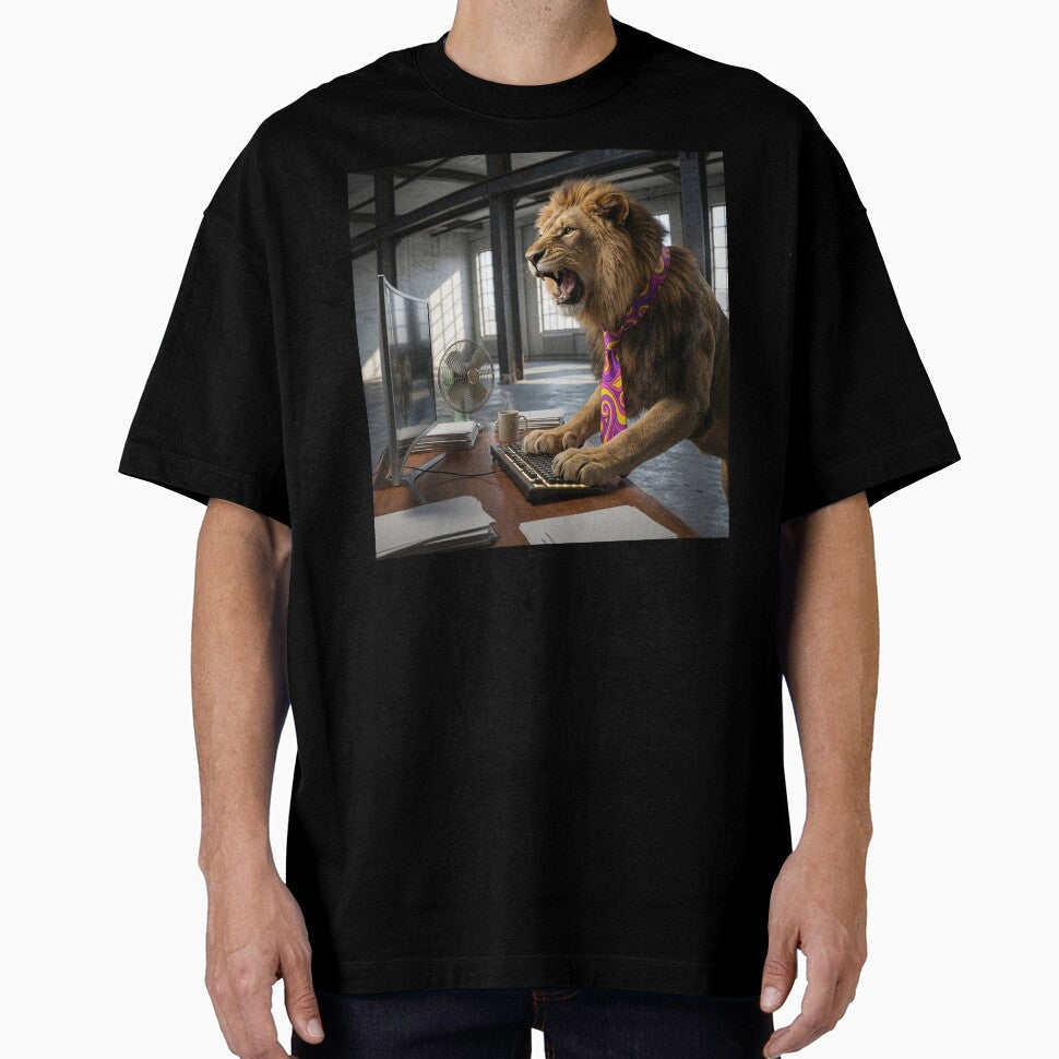 Grouchy Lion Roars for Desktop Support by Tridentulus Unisex T-shirt, Sweatshirt, Hoodie, Long Sleeve Tee - T-Shirt, Sweatshirt, Hoodie
