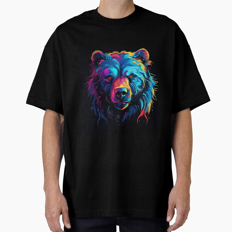Bear Pop Neon Art 1 by AstroRisq Unisex T-shirt, Sweatshirt, Hoodie, Long Sleeve Tee - T-Shirt, Sweatshirt, Hoodie