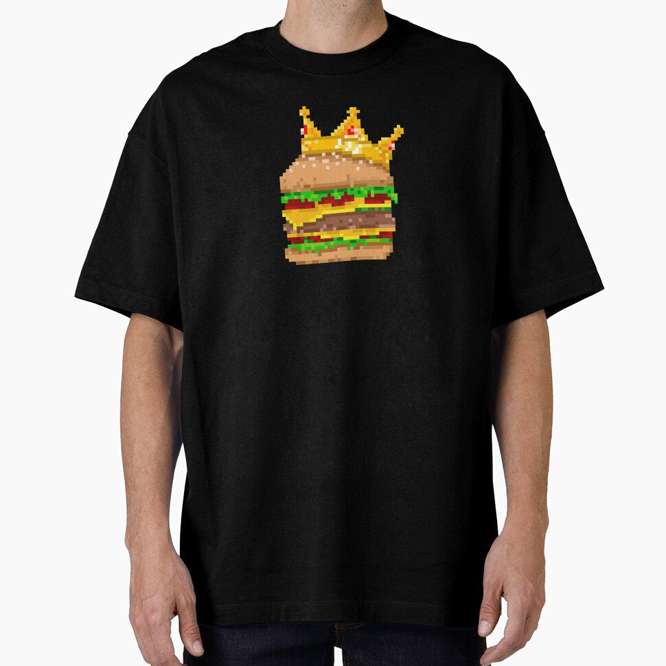 Pixel King of Burger by Si Pakne Unisex T-shirt, Sweatshirt, Hoodie, Long Sleeve Tee - T-Shirt, Sweatshirt, Hoodie