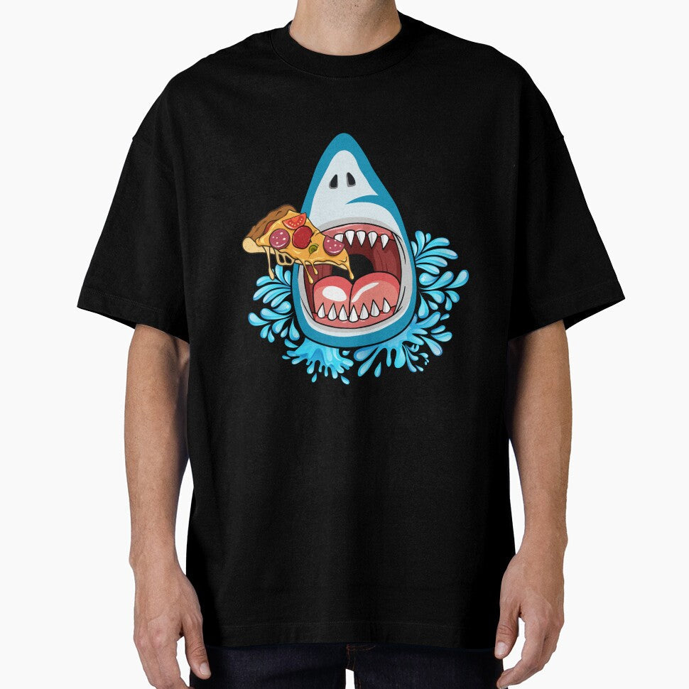 Whimsical Shark Eating Pizza by CreativeCranium Unisex T-shirt, Sweatshirt, Hoodie, Long Sleeve Tee - T-Shirt, Sweatshirt, Hoodie