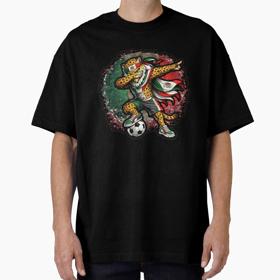 Dabbing leopard Soccer Vintage Mexico Flag by QuiteOrbit Unisex T-shirt, Sweatshirt, Hoodie, Long Sleeve Tee - T-Shirt, Sweatshirt, Hoodie