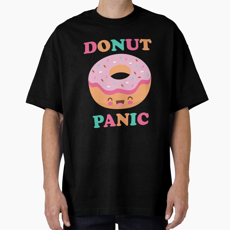 Donut Panic Funny Donuts Cute Kawaii Doughnut Retro Japanese by gkao Unisex T-shirt, Sweatshirt, Hoodie, Long Sleeve Tee - T-Shirt, Sweatshirt, Hoodie